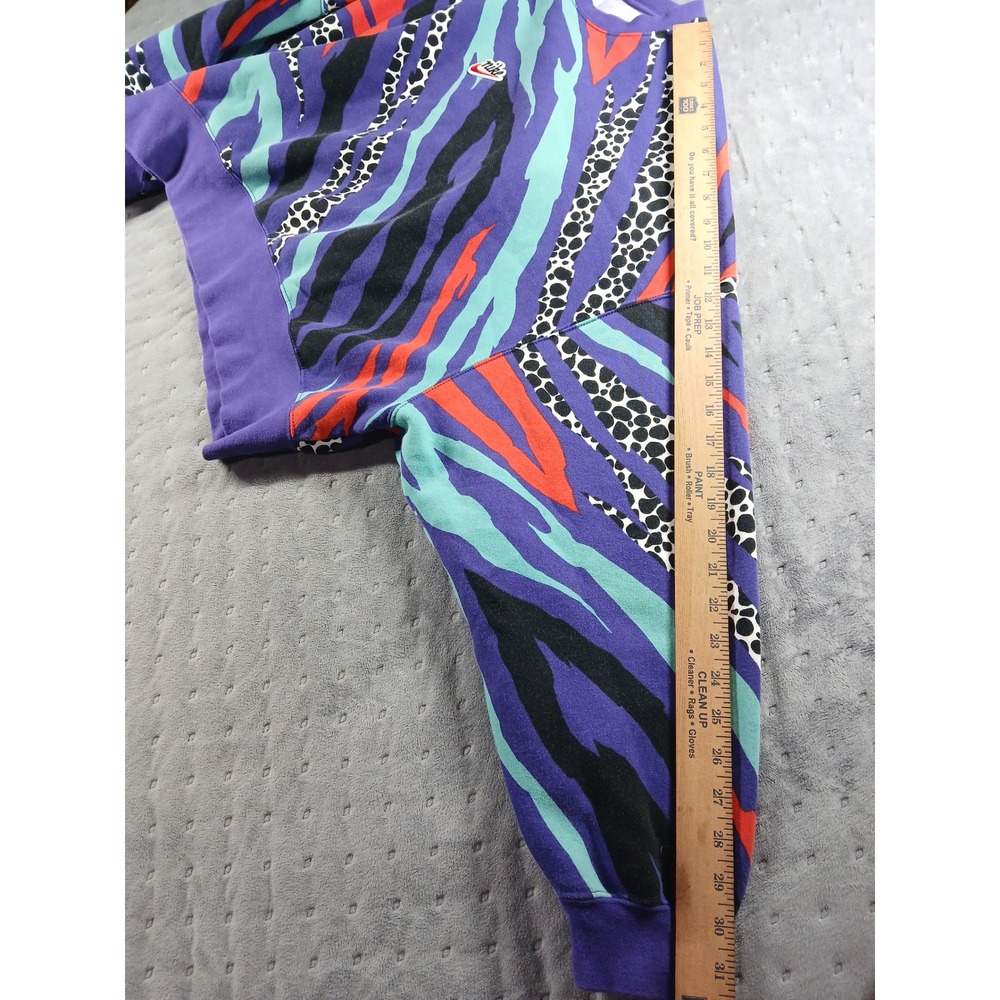 Nike Airloom Oversized Large Crewneck Sweatshirt Purple 90s Vibe Abstract Crop - Picture 5 of 6